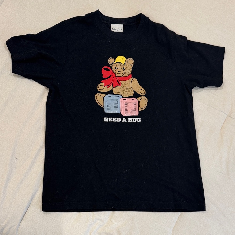 Teddy Fresh Black T-Shirt with Bear Graphic